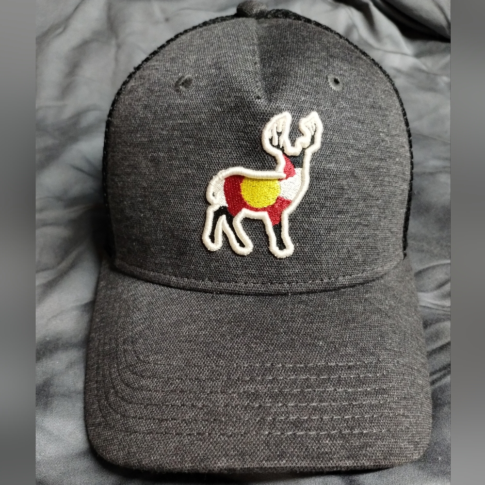 Colorado flag elk snapback trucker hat